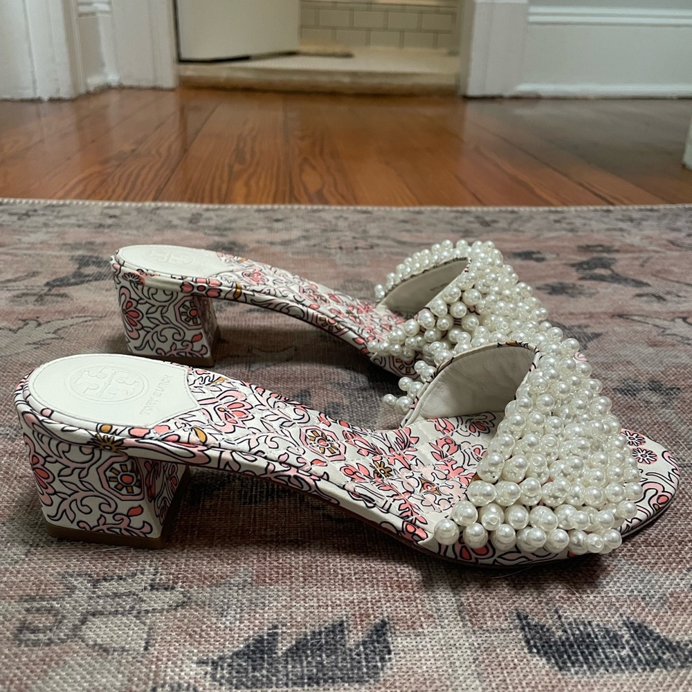 Tory Burch pearl Mules